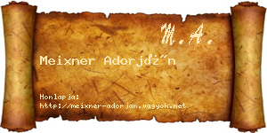 Meixner Adorján névjegykártya